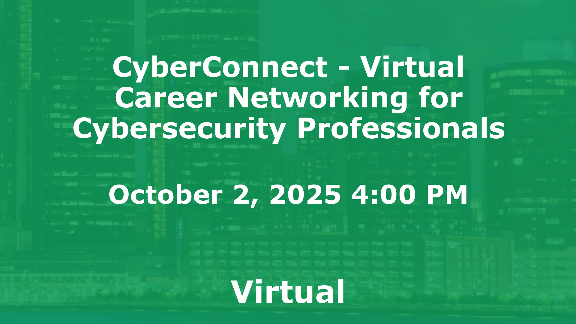 CyberConnect - Virtual Career Networking for Cybersecurity Professionals event image